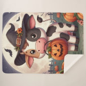 Schattigee Halloween heks koe Sherpa Deken (Voorkant (horizontaal))