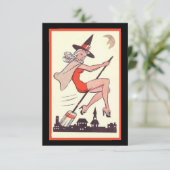 Schattigee  Halloween-heks op bezem (Staand voorkant)