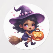 Schattigee Halloween heks Stickers - Kawaii tovena (Design 2)
