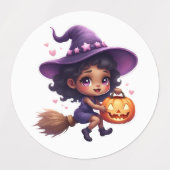 Schattigee Halloween heks Stickers - Kawaii tovena (Design 1)