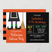 Schattigee Halloween Heks Verjaardag Kaart (Voorkant / Achterkant)