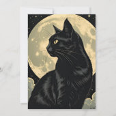 Schattigee Halloween Heksenkat met Pompoen Kaart (Achterkant)