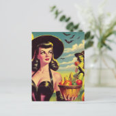 Schattigee Halloween Heksenspeld-up Briefkaart (Staand voorkant)