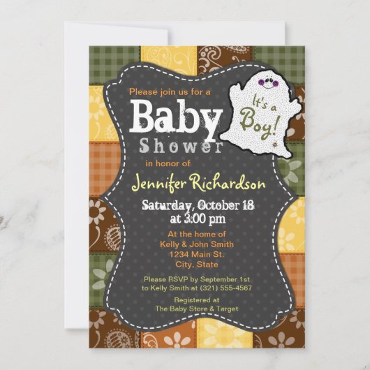 Schattigee Halloween, Herfst, Baby shower Uitnodig Kaart (Voorkant)