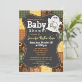 Schattigee Halloween, Herfst, Baby shower Uitnodig Kaart (Staand voorkant)