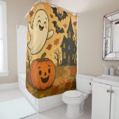 Schattigee Halloween / herfst spook pompoen cartoo Douchegordijn (In situ)