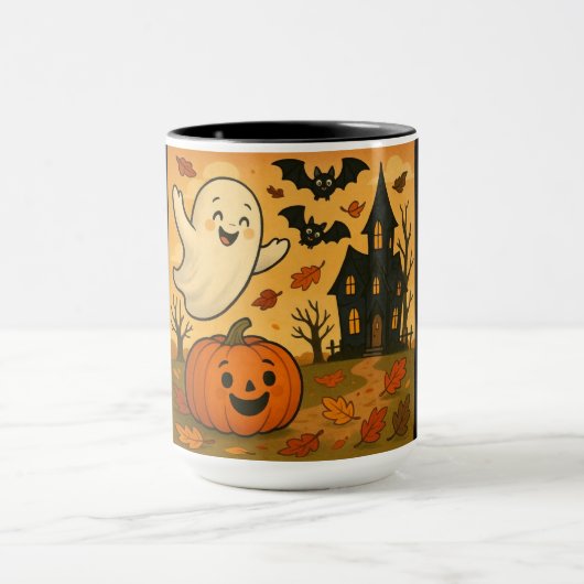 Schattigee Halloween / herfst spook pompoen cartoo Mok (Midden)
