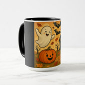 Schattigee Halloween / herfst spook pompoen cartoo Mok (Voorkant links)