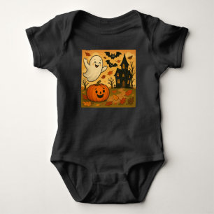 Schattigee Halloween / herfst spook pompoen cartoo Romper