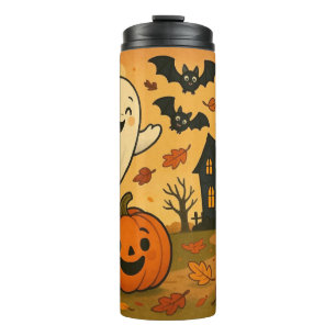 Schattigee Halloween / herfst spook pompoen cartoo Thermosbeker