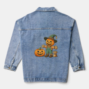 Schattigee Halloween / Herfst vogelverschrikker en Denim Jacket