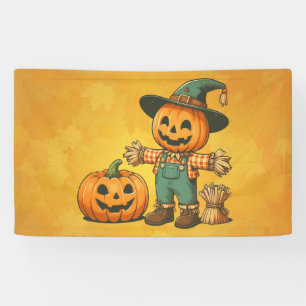 Schattigee Halloween / Herfst vogelverschrikker en Spandoek