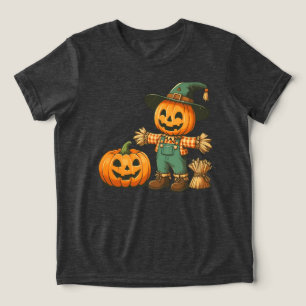 Schattigee Halloween / Herfst vogelverschrikker en Tri-Blend Shirt
