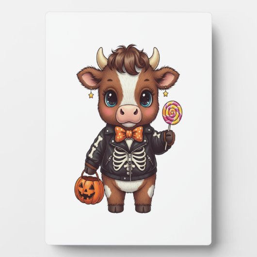 Schattigee Halloween Highland Koe Fotoplaat (voorkant)
