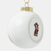 Schattigee Halloween Highland Koe Keramische Bal Ornament (Links)