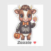Schattigee Halloween Highland Koe Sticker (Vel)