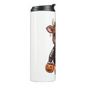 Schattigee Halloween Highland Koe Thermosbeker (Gedraaid links)