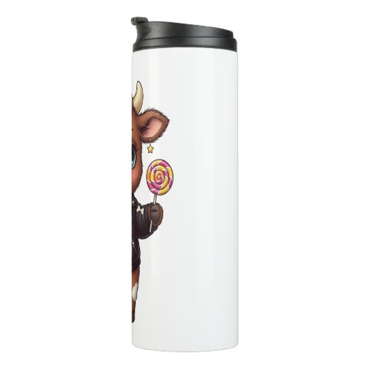 Schattigee Halloween Highland Koe Thermosbeker (Geroteerd rechts)