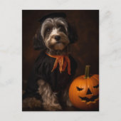 Schattigee Halloween hond met Jack O lantaarn Briefkaart (Voorkant)