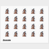 Schattigee Halloween hond Ronde Sticker (Vel)