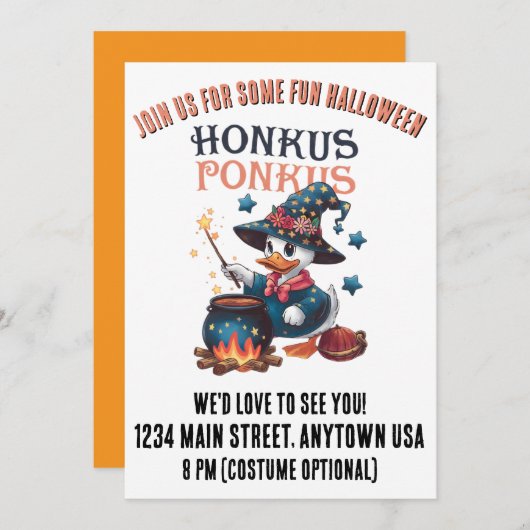 Schattigee Halloween Honkus Ponkus Kaart (Voorkant / Achterkant)