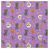 Schattigee Halloween Icons Pattern - Paarse Stof (Swatch)
