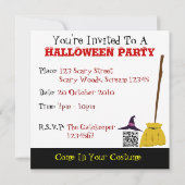 Schattigee Halloween Invitation Kaart -  (Achterkant)