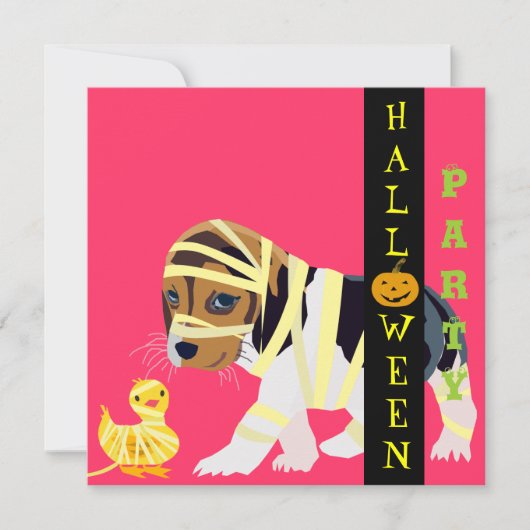 Schattigee Halloween Invitation Kaart -  (Voorkant)