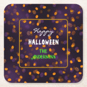 Schattigee Halloween Jack o Lanterns Bokeh Pattern Kartonnen Onderzetters (Voorkant)
