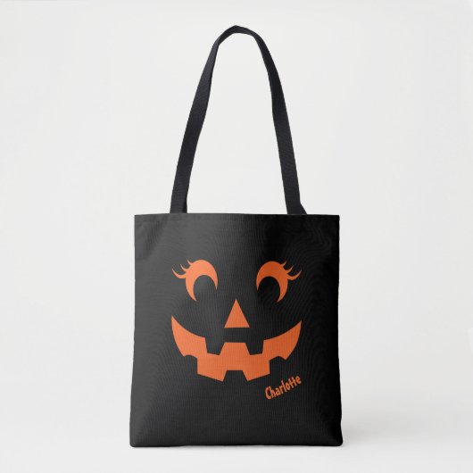 Schattigee Halloween Jack O'Lantern Dubbelzijdige Tote Bag (Voorkant)