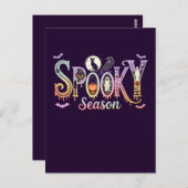Schattigee Halloween Kaarten, Spooky Seizoen Hallo Briefkaart (Voorkant / Achterkant)