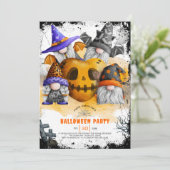 Schattigee Halloween kabouters kinder feestuitnodi Kaart (Staand voorkant)