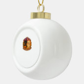 Schattigee Halloween kat en mummie borduurwerk Pat Keramische Bal Ornament (Rechts)