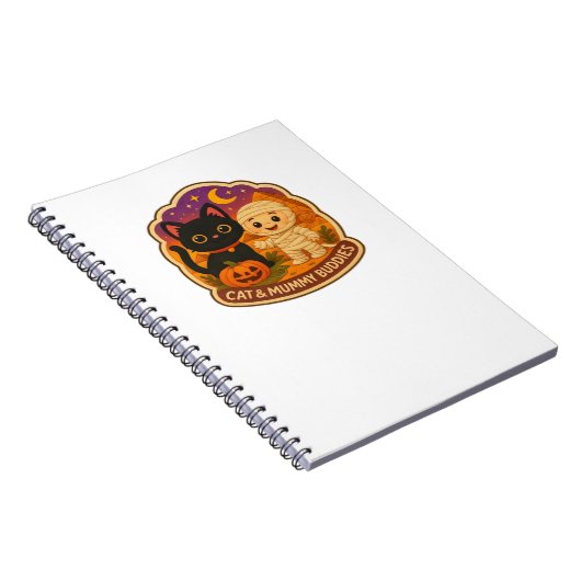 Schattigee Halloween kat en mummie borduurwerk Pat Notitieboek (Rechterzijde)