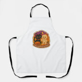 Schattigee Halloween kat en mummie borduurwerk Pat Schort (Voorkant)