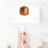 Schattigee Halloween kat en mummie borduurwerk Pat Spandoek (Insitu)