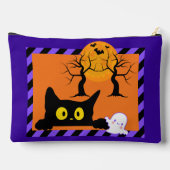 Schattigee Halloween Kat & Ghost Paarse en Sinaasa Etui (Achterkant)