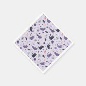 Schattigee Halloween kat paarse Servet (Hoek)