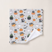 Schattigee Halloween katten en geesten Bad Handdoek (Wasdoekje)