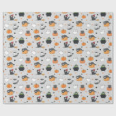 Schattigee Halloween katten en geesten Cadeaupapier (Vlak)