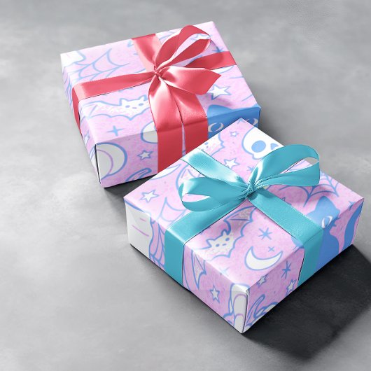 Schattigee Halloween katten en geesten Cadeaupapier