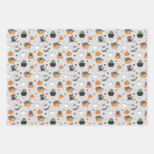 Schattigee Halloween katten en geesten Inpakpapier Vel (Voorkant 3)