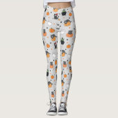 Schattigee Halloween katten en geesten Leggings (Voorkant)