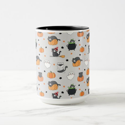 Schattigee Halloween katten en geesten Mok (Midden)