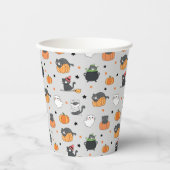 Schattigee Halloween katten en geesten Papieren Bekers (Voorkant)
