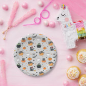 Schattigee Halloween katten en geesten Papieren Bordje (Feest)