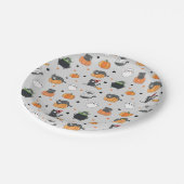 Schattigee Halloween katten en geesten Papieren Bordje (Gekanteld)