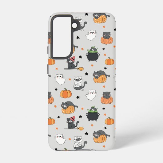 Schattigee Halloween katten en geesten Samsung Galaxy Hoesje (Achterkant)