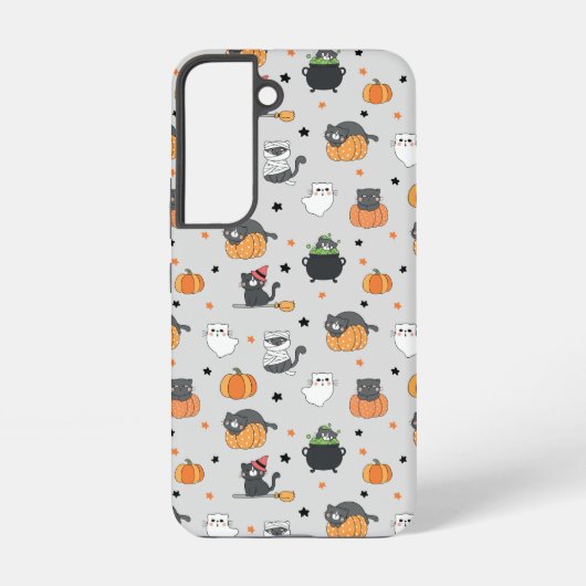 Schattigee Halloween katten en geesten Samsung Galaxy Hoesje (Achterkant)