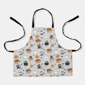 Schattigee Halloween katten en geesten Schort (Voorkant)